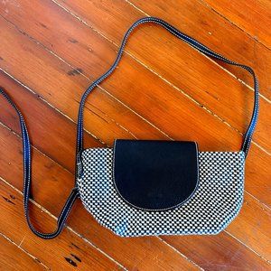 Black + White Woven Purse